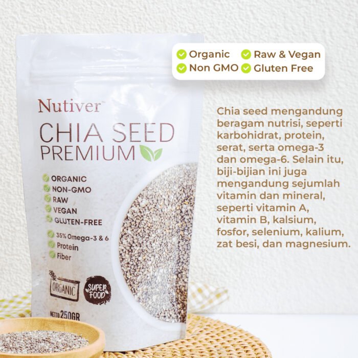 NUTIVER Chia Seed Organik 250gr - Biji Chia Meksiko Superfood Kaya Manfaat - Image 4