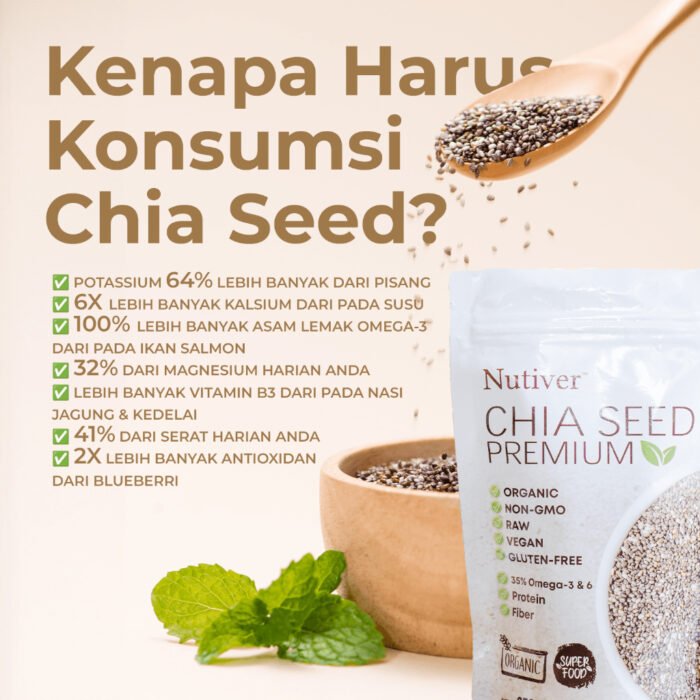 NUTIVER Chia Seed Organik 250gr - Biji Chia Meksiko Superfood Kaya Manfaat - Image 5