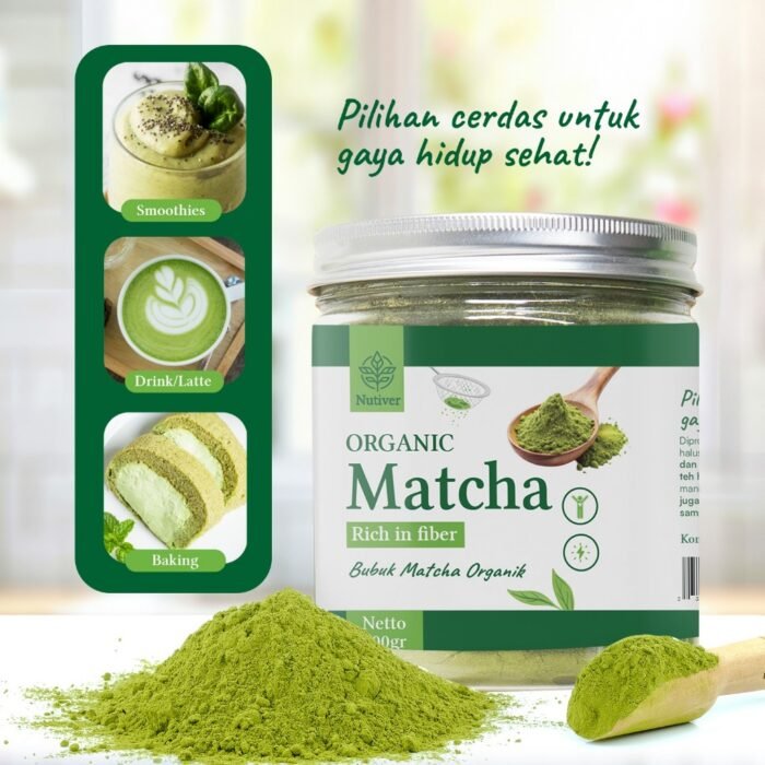 NUTIVER Pure Matcha Powder Premium Matcha Bubuk Matcha Organic & Original 200gr - Image 3