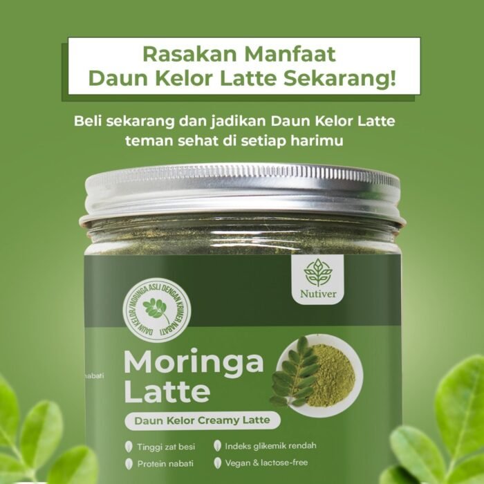 NUTIVER Moringana Latte Minuman Daun Kelor Bubuk Kelor Latte Vegan Moringa Powder Friendly & Bebas Laktosa 200gr - Image 5