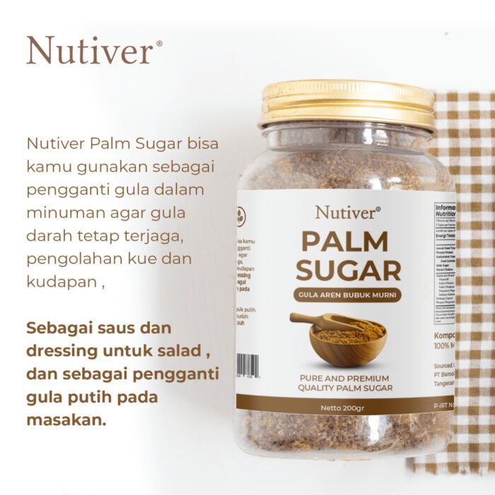 NUTIVER Gula Aren Bubuk Organik – Pemanis Alami Sehat & Premium 200gr - Image 3