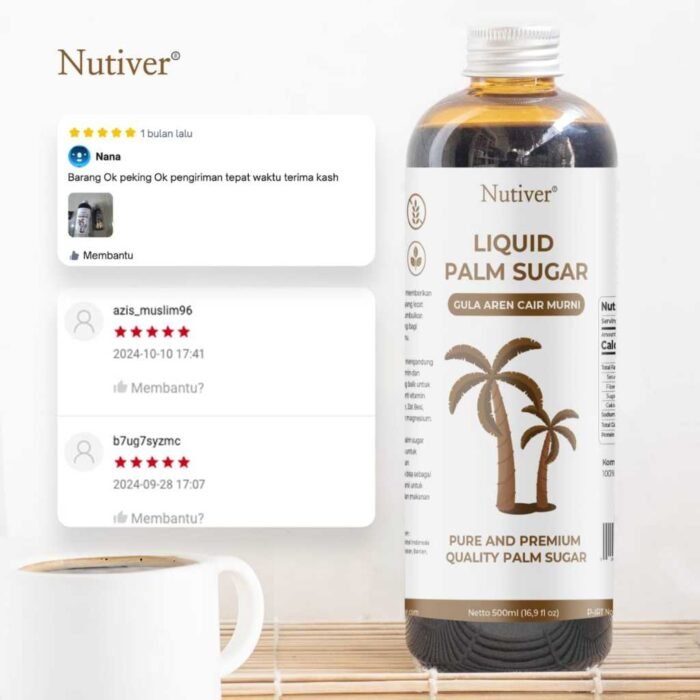 NUTIVER Gula Aren Cair Organik 500ml (720gr) - Image 2