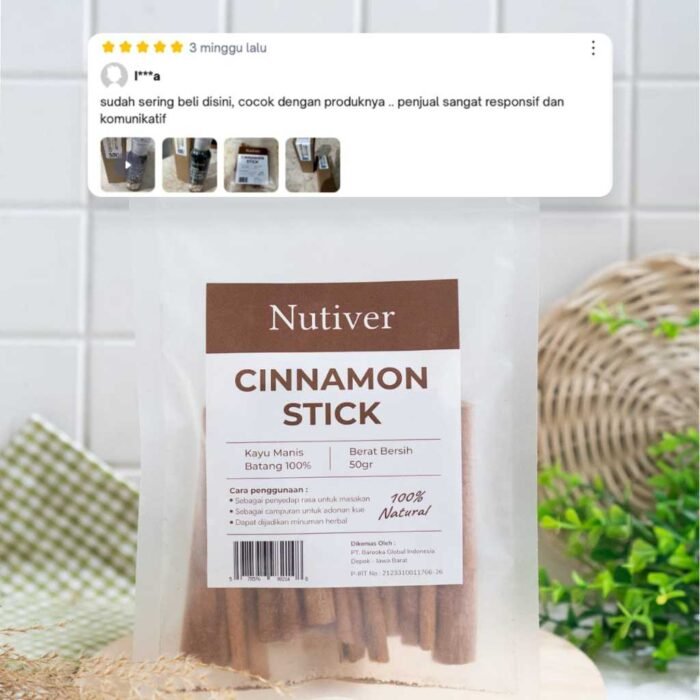 NUTIVER Kayu Manis Batang 50gr - Cinnamon Stick Rempah Kayu Manis - Image 2