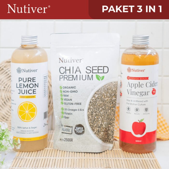 id-11134207-7rasg-m3q2qgi7nbyw39 NUTIVER Paket 3 In 1 Cuka Apel + Sari Lemon + Chia Seed - Image 1