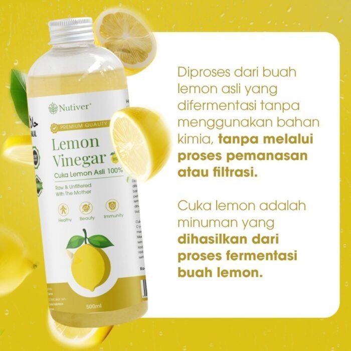 NUTIVER Paket 2 In 1 - Sari Lemon 500ml & Cuka Apel 500ml - Image 4