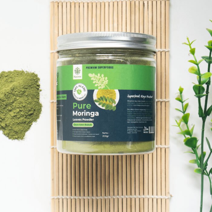 NUTIVER Moringa Powder / Bubuk Daun Kelor Murni / Pure Premium Organik Daun Kelor Bubuk - Image 6