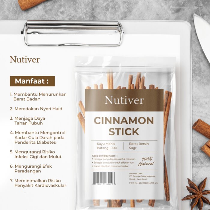 NUTIVER Kayu Manis Batang 50gr - Cinnamon Stick Rempah Kayu Manis - Image 5